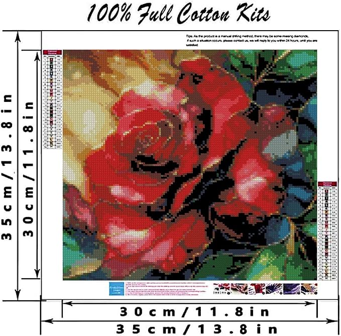 Rose Flowers Stamped Cross Stitch Kits, Embroidery Starter Kit - Image 2