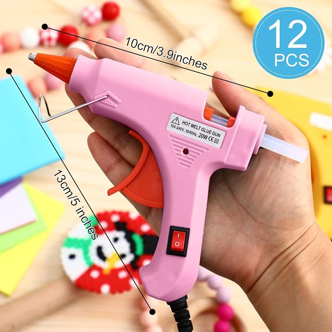 Zhengmy 12 Pcs Mini Glue Gun Crafts Hot Melt Guns Low Temp Glue - Image 2