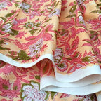 E-Tailor® Indian Ethnic 100% Cotton Voile Running Hand Block Print Natural - Image 4