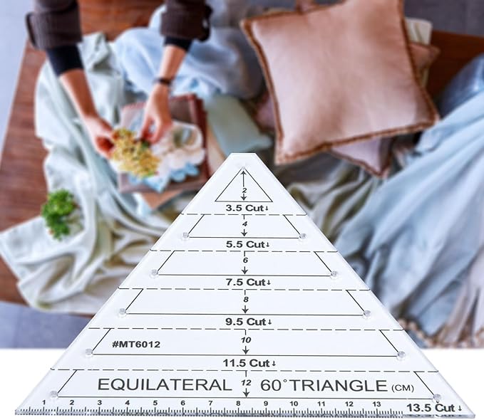 Fayelume 60 Degree Triangle Ruler, Acrylic Triangle Quilting Ruler, High - Image 2