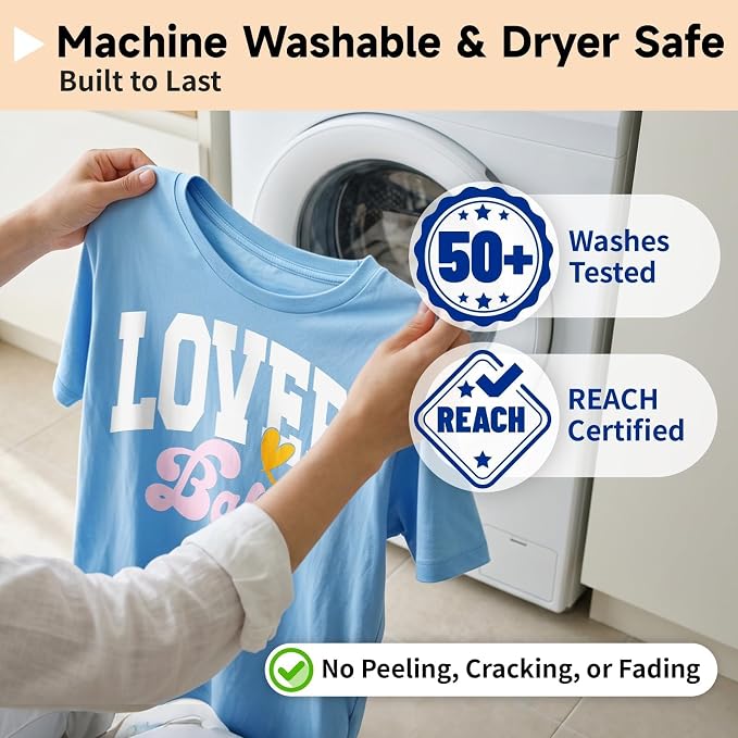 TECKWRAP Heat Transfer Vinyl for T-Shirts, 50+ Washes, REACH Certified & Dryer - Image 4