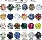 720pcs 6mm Natural Round Stone Beads Gemstone Beading Hole Size 1mm Crystal - Image 2