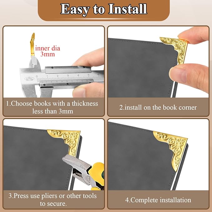 100pcs Metal Book Corner Protectors, Paperbacks Book Edge Protectors Picture - Image 3