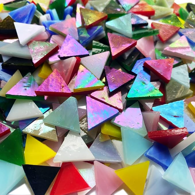 Triangle Iridescent Glass Mosaic Tiles by KALUCION
