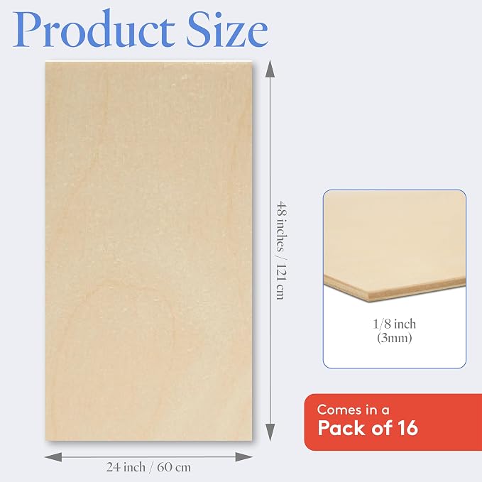 Baltic Birch Plywood 3 mm, 1/8 Inch Craft Wood, B/BB Grade, Stronger Than - Image 2