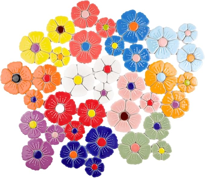 454g DIY Craft Ceramic Mosaic Tiles Flower Animal Mosaic Insect - Image 3