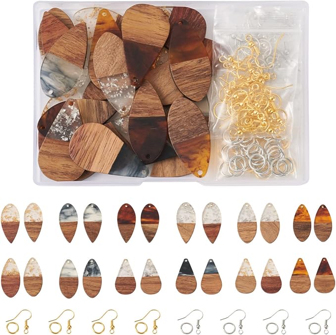 FASHEWELRY Resin Wood Earring Kit - Image 7