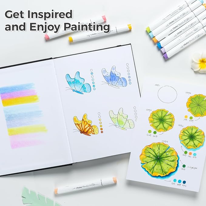 Ohuhu Marker Pads Art Sketchbook, 120 LB/200 GSM Drawing Papers, 78 Sheets/156 - Image 3