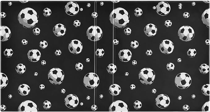 Ice Fire Football Round Ring Binders 1.5 Inch Soccer Navy Blue 3 Ring Clipboard - Image 2