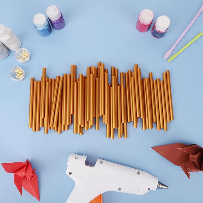 ENPOINT 120pcs Metallic Gold Hot Glue Sticks Mini - Image 7