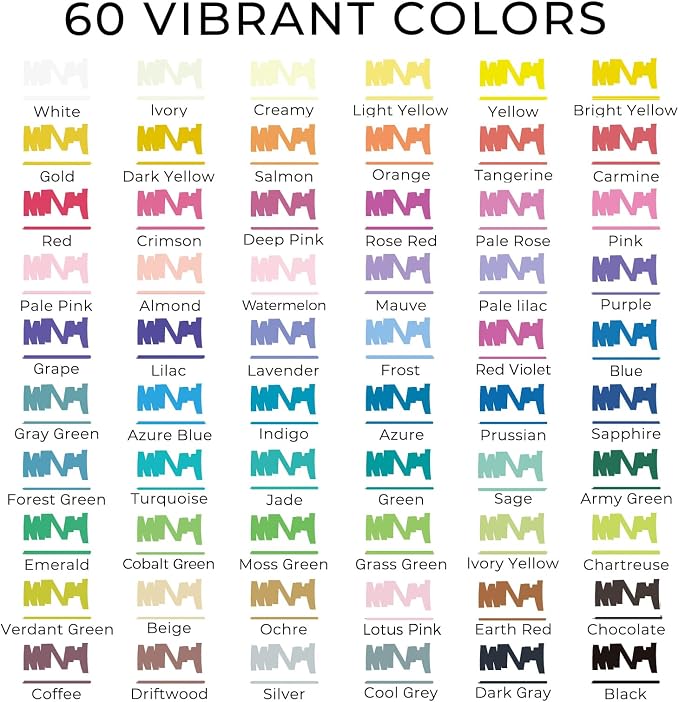 Artecho Acrylic Paint Markers 60 Colors - Image 2