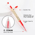 Japanese Style Red Gel Ink Pens, 0.35mm Extra Fine Point, No Smudge Quick Drying - Image 5