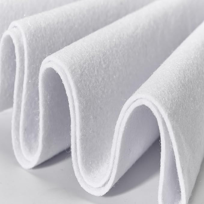 Soft White Felt Fabric 18"X 36"/ 1.6mm Thick Sewing Patwork Material Large by FOLGOS