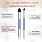 Kosiz 6 Pcs Blending Sponge Pen Double Headed Rub and Buff Washable Sketch - Image 4