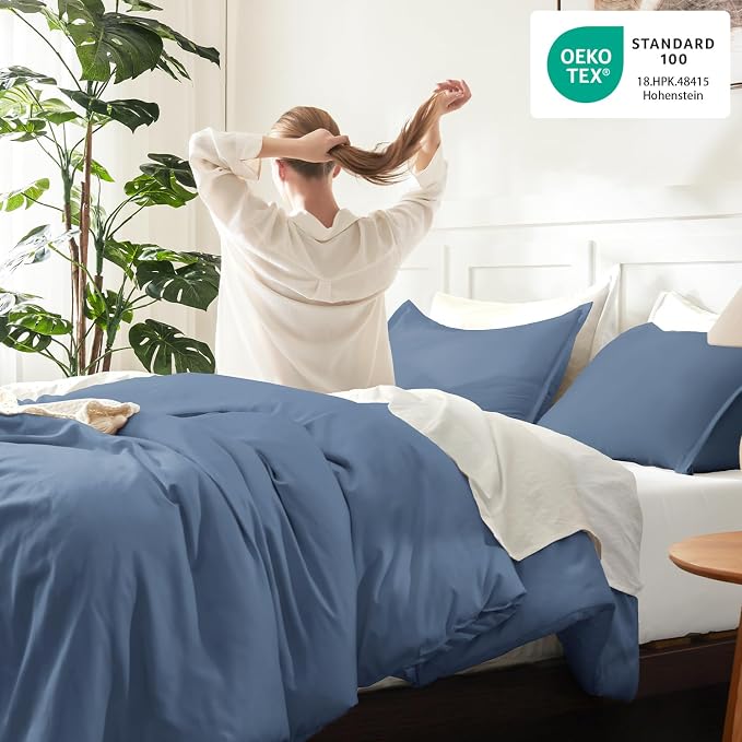 Litanika Twin XL Comforter Set Haze Blue, 2 Pieces Extra Long Dorm Bedding Sets - Image 4