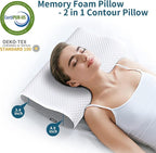 Neck Pillow Memory Foam for Pain Relief Bed Pillow for Sleeping, Ergonomic - Image 2