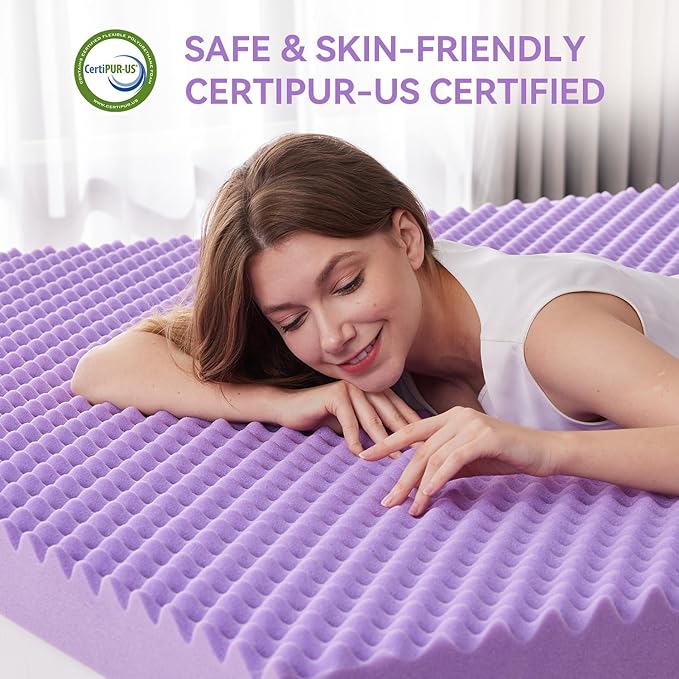 SINWEEK 3 Inch Egg Crate Memory Foam Mattress Topper King Size, Soft Mattress - Image 5