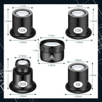 5 Pcs Jewelers Loupe Portable Monocular Magnifying Glass - Image 2