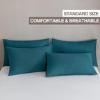 MINIPANDA Blue-Green Pillow Cases Standard Size Set of 4 - Image 2
