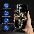 for Samsung Galaxy S26 Case, Cool Cross Pattern Glossy 2 in 1 Shockproof Bumper - Image 6