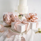 HUIHUANG Rose Gold Satin Wired Ribbon 1-1/2 inch Double-Sided Wire Edge Ribbon - Image 3