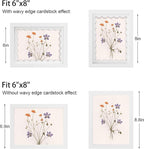 6x8 Picture Frame with Wavy Mat, Wooden Real Glass 6 x 8 Photo Frame - Image 4