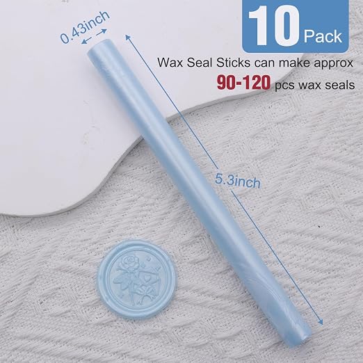 Light Blue Sealing Wax Sticks, HOSEALING 10pcs Glue Gun Sealing Wax Sticks - Image 2