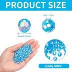 BONNY BOXX 500pcs 8mm Acrylic Faceted Round Crystal Beads Transparent - Image 2