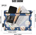 Custom Baseballs Ball Blue Pencil Pouch - Image 3