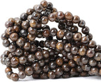 45PCS 8mm Natural Bronzite Gemstone Round Loose Beads by CHEAVIAN