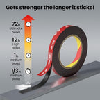 Double Sided Heavy Duty Tape, 16.4 FT × 0.5 in Mounting Adhesive Foam Tape - Image 8