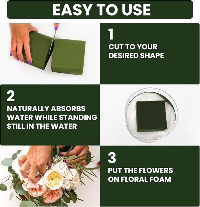 Ortarco 6 Pack Floral Foam Blocks Wet and Dry Flower Foam - Image 7