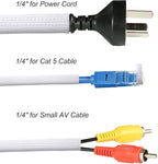 25ft - 1/4 inch Braided Cable Management Sleeve Cord Protector - Self-Wrapping - Image 3