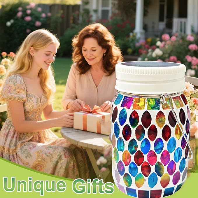 Mosaic Lanterns Outdoor Garden Decor Waterproof Lights, Solar Mosaic Christmas - Image 5