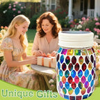 Mosaic Lanterns Outdoor Garden Decor Waterproof Lights, Solar Mosaic Christmas - Image 5