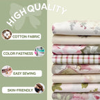 Aubliss 8pcs Fat Quarter Fabric Bundles Quilting Cotton Craft Fabric Pre-Cut - Image 3