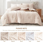 MUXHOMO 7 Pieces King Comforter Set, Seersucker Bed in a Bag King Size - Image 5