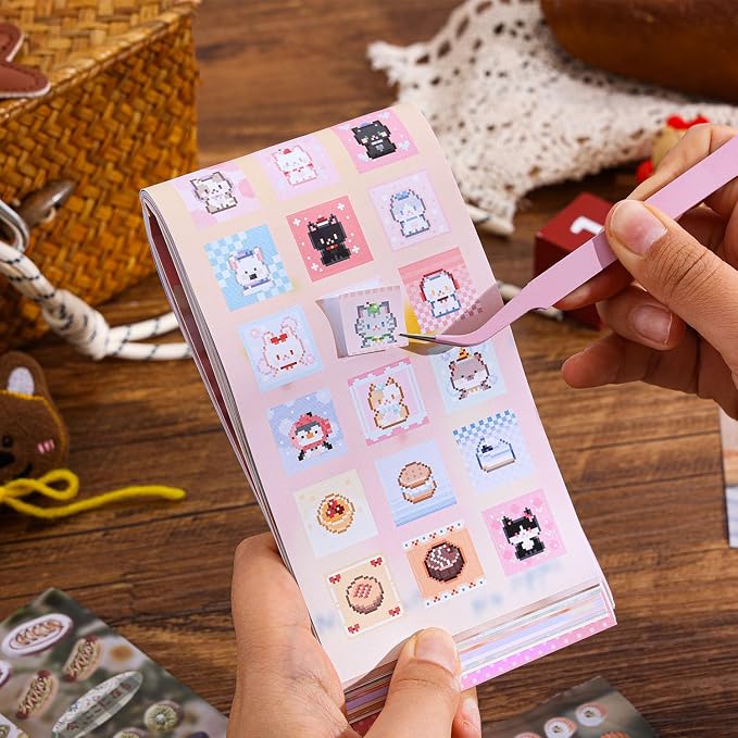 Girl's Japanese Retro Sticker Book, 700+ Kawaii Old Showa Style Embroidered - Image 3
