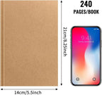 EOOUT 3pcs Blank Notebook, A5 Hardcover Sketchbook 120 Sheets 240 Pages Unlined - Image 2