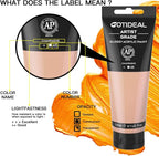 GOTIDEAL Acrylic Paint Champagne Flesh Tubes Non Toxic Non Fading, Rich Pigments - Image 2