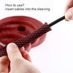 100ft - 1 inch PET Expandable Braided Sleeving – BlackRed – Alex Tech Braided - Image 6