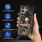 Case for Samsung Galaxy S24 Ultra Case, Skeleton Reader Goth Floral Design - Image 3