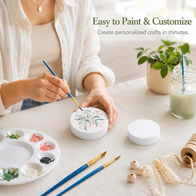 8 Pcs 3 Inch Foam Circles for Crafts, 1 Inch Thick White Polystyrene Round Foam - Image 4