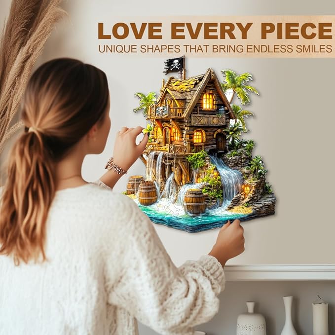 Wooden Puzzles for Adults, Pirate Cabin Wooden Puzzles 210 Pieces, Unique - Image 6