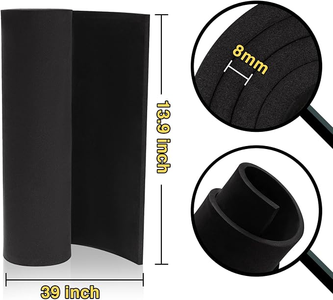 2-Pack 8mm Thick Black Eva Foam Sheets roll, 13.9" x 39" Premium eva Craft Foam - Image 2