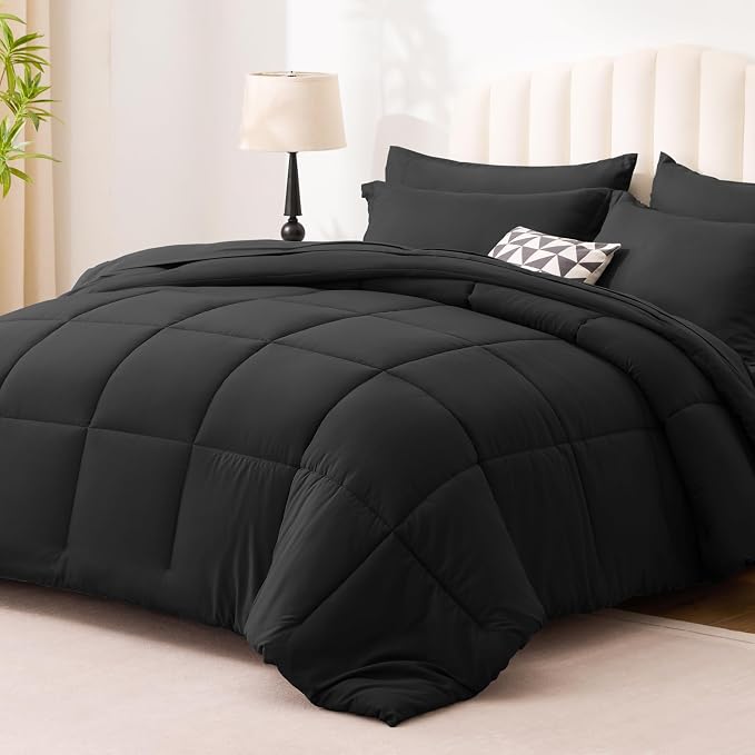Love's cabin Twin Comforter Set Ash Black, 5 Pieces Twin Bed in a Bag, All - Image 2