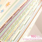 icceemee 160 Sheets of Colorful Dots Scrapbook Paper, journaling Scrapbook - Image 5