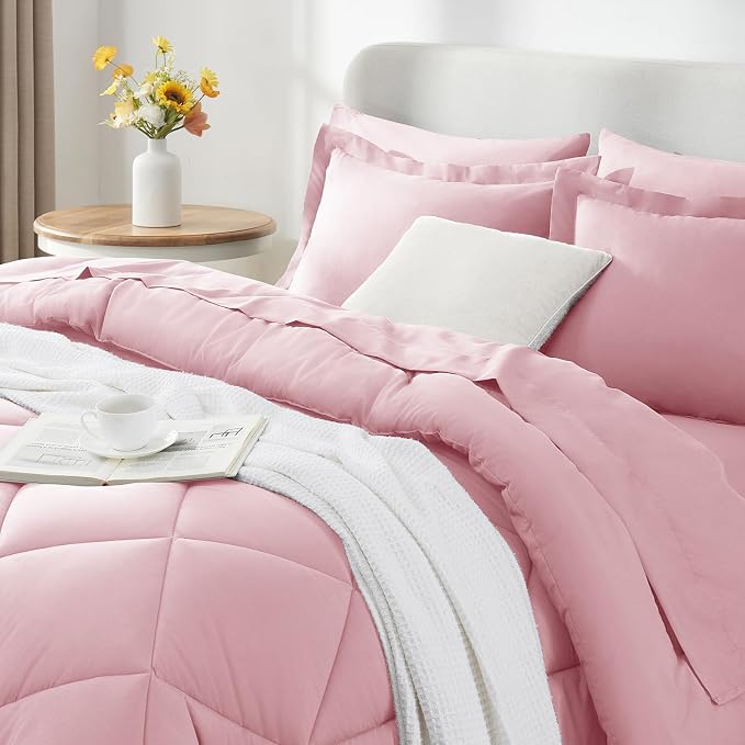 CozyLux Full Size Comforter Sets Pink - Image 8
