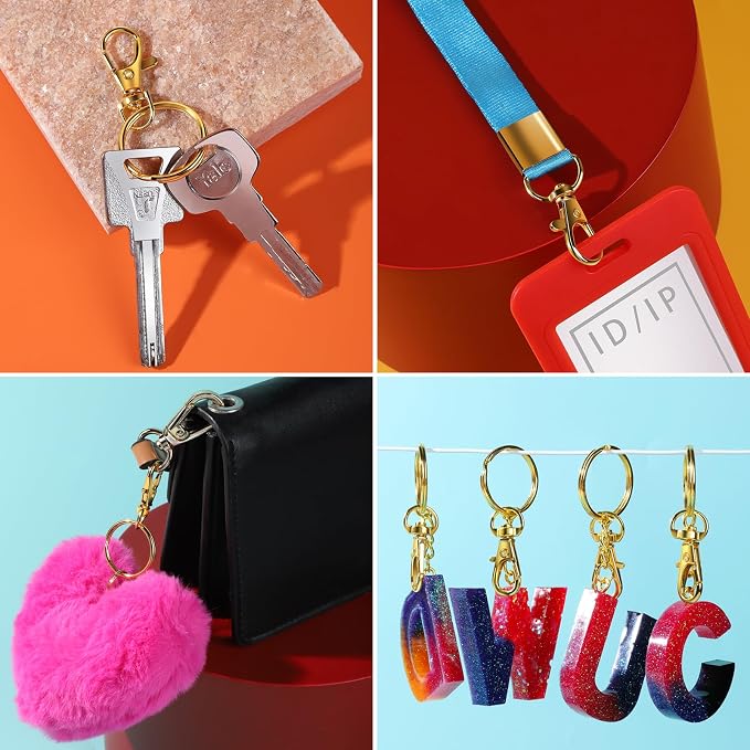 LEOBRO Keychain Making Kit, Metal Lobster Claw Clasps and Key Chain Rings - Image 7