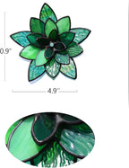Artificial Succulent Stained Glass Window Hanging, Bathroom Shelf Decor - Image 6